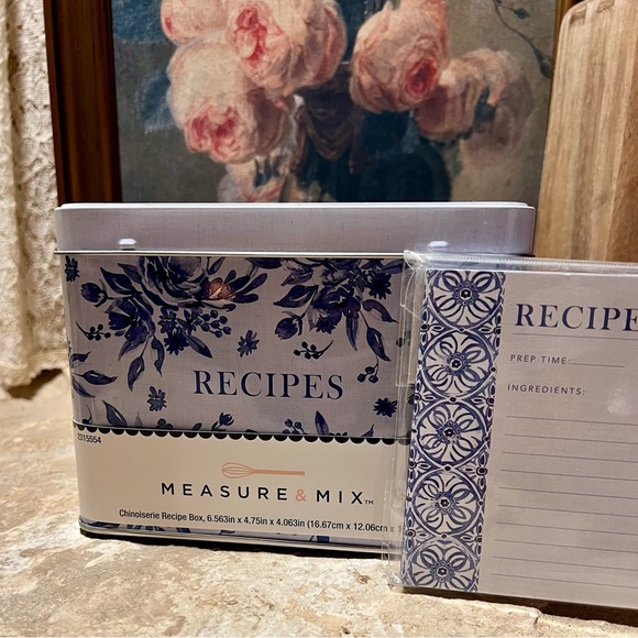 Chinoiserie Floral Recipe Box - Picture 1 of 10